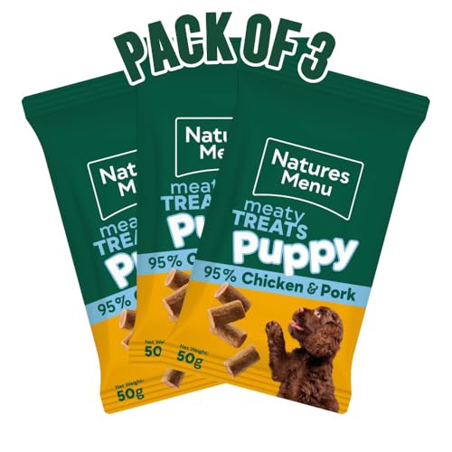 Puppy Treats Natures Menu Meaty Treats for Puppy Dogs with Chicken – Pack of 3 x 50g