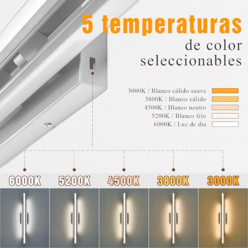 Image of VitaLink 35 Inches Nickel LED Modern Bathroom Vanity Light Fixtures 25W Dimmable 5CCT Vanity Light Bar Over Mirror 3-Light Wall Light for Bathroom Over Mirror Picture Light