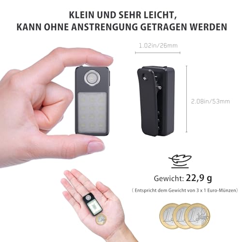 UMIONE USB-C wiederaufladbares Lauflicht, 3 Helligkeitsstufen, Spot und Flood 2-in-1, IPX7 wasserdichte kompakte LED-Taschenlampe für Nachtwanderung, Arbeit, Jogging, Camping