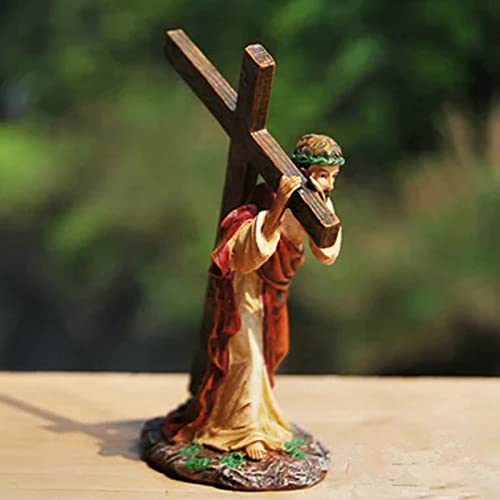 Colcolo Handgeschilderd religieus beeld Jezus kruis kruis kruis katholiek figuur van - Image 7