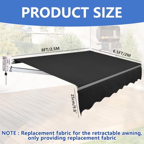 Tissu de remplacement pour auvent rétractable usé : couverture de pare-soleil imperméable