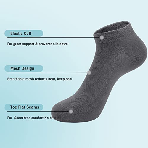 Image of SERISIMPLE Ultra-Thin Comfort Viscose Bamboo Mesh Ankle Socks for Women -Breathable Lightweight Low-Cut Socks 5 Pairs