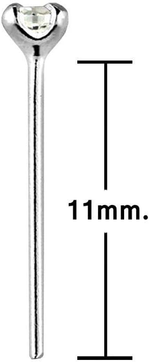 Luxe Modz Box Of 20 Pieces 22 Gauge Nose Stud Rings Nose Bone Studs Nose Piercing Jewelry Set Crystal 2.5mm & 2mm CZ Fit Most Nose Piercings For Woman