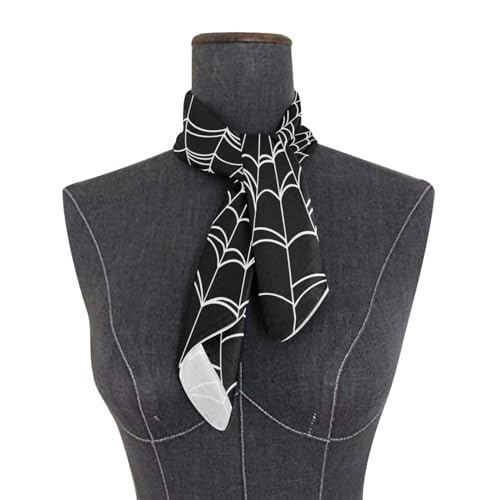 Women's Fashion Silk Scarf Goth Spider Web Square Hair Bandanas 23.6 inches Square Satin Headscarf3