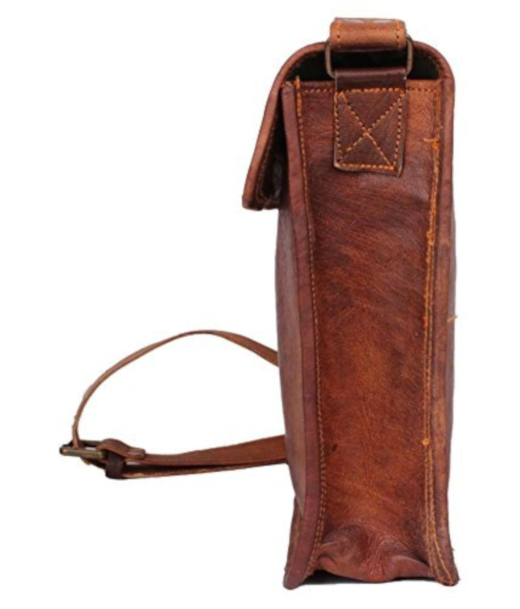 Genuine Leather Half Flap Shoulder Messenger Bag