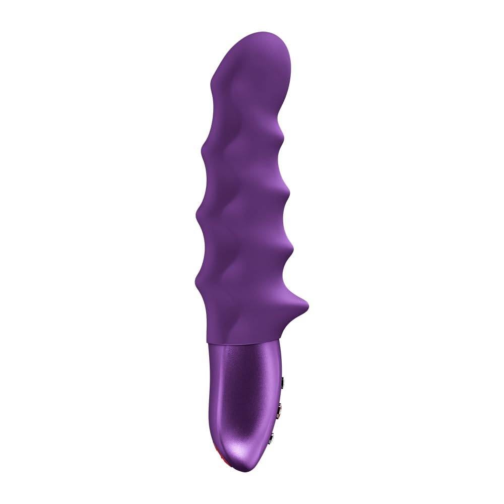 Fun Factory Stronic Surf | Pulsador | vibrador de punto G | Con embestida eje de silicona con relieve acanalado | 10 programas de empuje | placer manos libres | USB