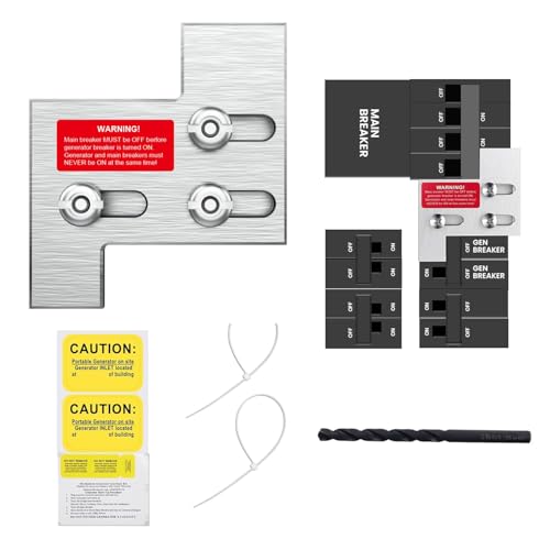 Generator Interlock Kit Compatible with General Electric GE 150 and 200 Amp Panels Generator Horizontal Electrical Interlock Kit 1 1/4 Inches Spacing Between Main and Branch Breaker