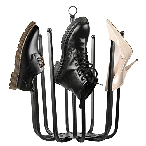 5 Pair Round Boot Shoe Rack Shoes Shelf Holder Boots Frame Shelf Steel Holder Stand Steel Welly Holder Stand Storage Organizer, Matte Black - Image 5