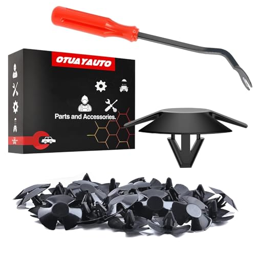 Image of OTUAYAUTO 30pcs Hood Insulation Retainers with one Fastener Remover - Replacement for Chrysler, Jeep, Dodge, Ram - Replace OEM 4878883AA LH LHS Nylon Clip