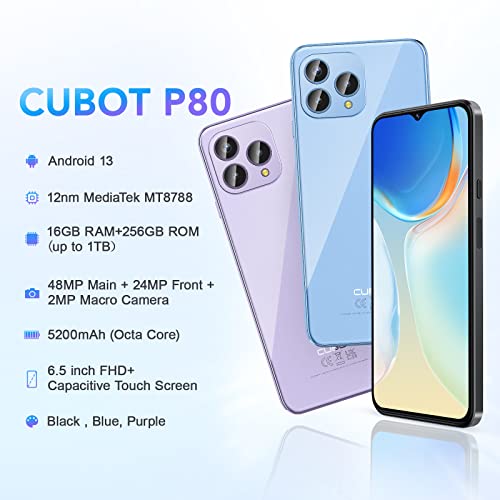 CUBOT P80 - 6,5" FHD+ smartphone med 48 MP kamera och 8GB RAM