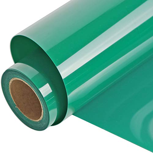 Image of FUNKAKA Heat Transfer Vinyl Rolls, 12 inch x 9ft Green Iron on Vinyl for Shirt | Glossy HTV Vinyl for All Cutter Machines - Easy to Cut & Weed for Heat Vinyl Design