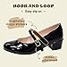 WIKENCY Girls Dress Shoes-Mary Jane Shoes for Girls, Princess Wedding Party Flower Girl School Shoes Low Heel Flats for Little/Big Kids Black 7 US Toddler