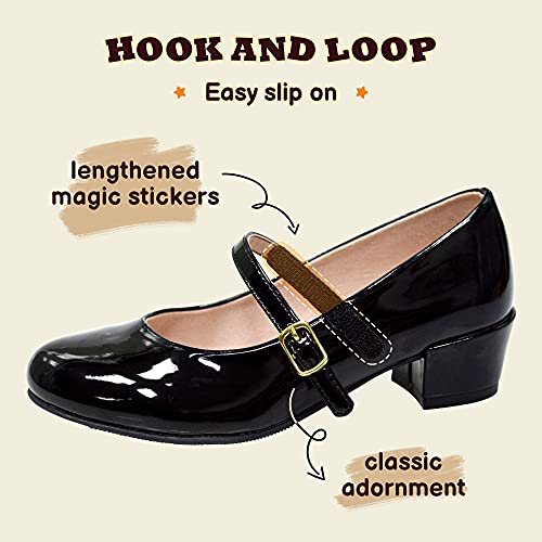 Girls Dress Shoes-Mary Jane Shoes for Girls, Princess Wedding Party Flower Girl School Shoes Low Heel Flats for Little/Big Kids4