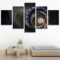 SIGNWIN 5 Panel Canvas Wall Art Architecture & Maps Closeup Cool Industrial Multicolor Patterns for Home Decorations Ready to Hang - 60