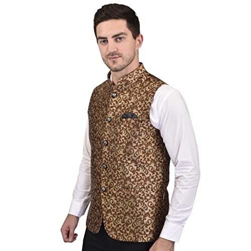 Image of PRINT CULTR Men's Printed Cotton Sleeveless Nehru /Modi jacket /Sadri /Waistcoat /Bundi Jacket /Jacket - For Festive /Wedding /Party | (PCN38)