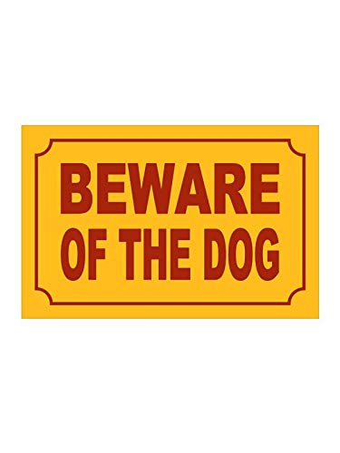 999Store Beware of Dogs Sticker Sign Board Yellow 30X22 Cms