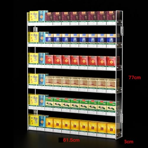 Présentoir de vente au détail transparent - Vitrine murale et comptoir pour cigarettes - 3