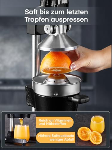 FOHERE Saftpresse Manuell Gusseisen, Citrus Juicer mit 400ml Becher – Ansicht 4