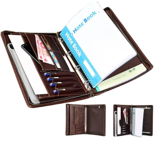 Leather Padfolio for iPad Genuine Leather Professioal Business Portfolio Folder with Zipper Pocket for iPad 12.9 Leather Padfolio for iPad Genuine Leather Professioal Business Portfolio Folder with Zipper Pocket for iPad 12.9