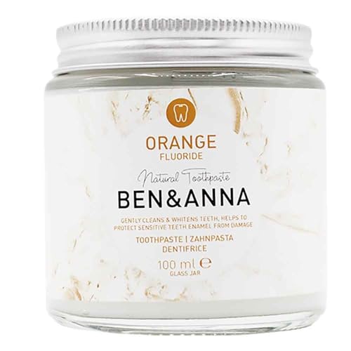 BEN & ANNA ORANGE MIT FLUORID | Zahnpasta im Glas | Natural Care Bio Toothpaste Orange, 100g | nachhaltige Naturkosmetik | vegan
