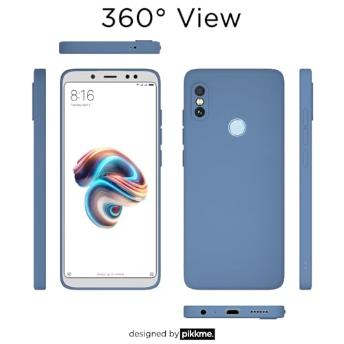 Image of Outlouders Back Cover for Redmi Note 5 Pro | Camera Protection | Durable Soft Matte Silicone Bumper Case (Aqua Blue)