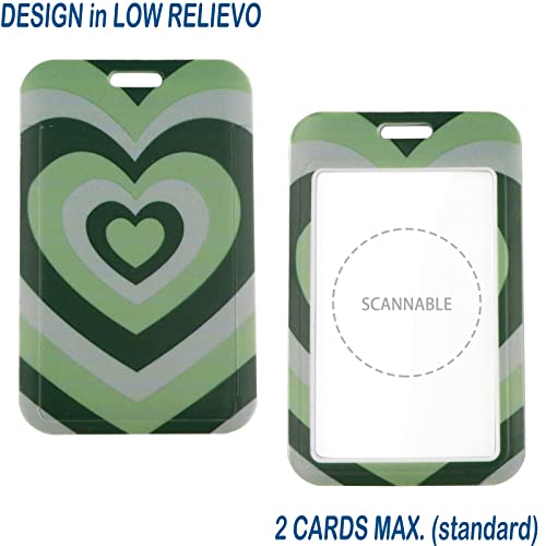 Green Lanyard With Id Badge Holder Case And Retractable Badge Reel Clip, Infinity Heart Keychain Key Lanyards For Men Women Work Name Id Card Badge #TOP1