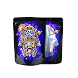 100 Pack Mylar Bag,3.5 Gram Printed Design Stand-up Packaging Pouch, Resealable Zip Lock Foil Food...