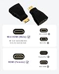 VCE Mini HDMI to HDMI Adapter Gold Plated Connector Mini HDMI Male to Standard HDMI Female Converter Compatible for Raspberry Pi Zero W, Camera, Camcorder, DSLR, Tablet, Video Card, 2 Pack