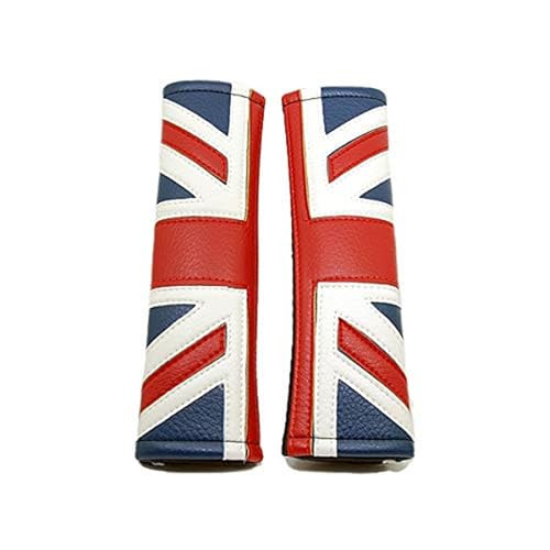 2pcs/set Car Soft Seat Belt Shoulder Pad Cover Cushion for Mini Cooper JCW ONE S R61 R60 R55 R56 R57 R58 R59 F54 F55 F56 F57 F60 Clubman Countryman Hardtop Hatchback Coupe Roadster (Union Jack R)