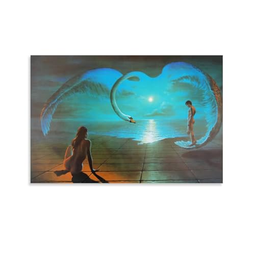 KBGDFSDF Wings Of Love Art Poster Canvas Poster Bedroom Decor Landscape Office Room Decor Gift 12x18inch(30x45cm)