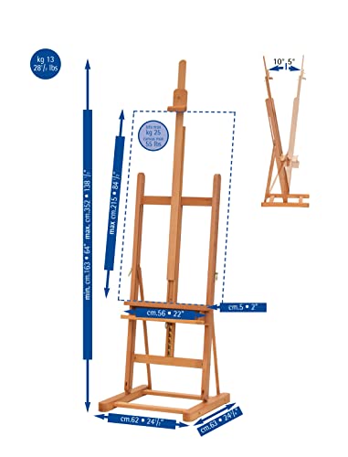 Mabef Artist Plus Studio Easel (Mbm-07D), Natural Beechwood #TOP1