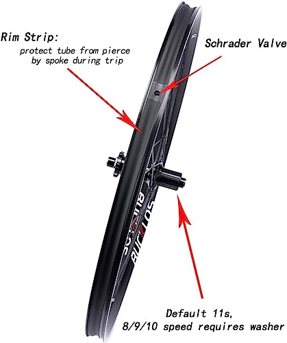 Bucklos 27.5/29 Inch Thru Axle Boost Mtb Wheelset, Front 15 * 110Mm Rear 12 * 148Mm Disc Brake Mountain Bike Wheel, Al6061 32H 1.9/2.5 Double Wall Clincher Dual, Fit 8 9 10 11 Speed Cassette Xc Am Dh #TOP4