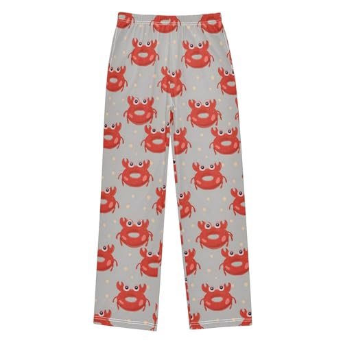 ALAZA Crab Red Gray Pajama Lounge Pants Long Sleep Pajama Bottoms with Pockets