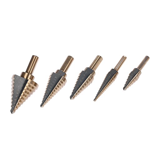 KKmoon 5 pcs aço de alta velocidade 4241 passo broca conjunto rodada shank torção brocas de perfuraç