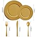 180 Pieces Gold Plastic Plates, Premium Heavyweight Gold Disposable Silverware include: 36 Dinner Plates 10.25
