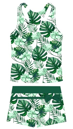 Image of UNIFACO 4T 5T Girls Tankini Swimsuit Two Piece Boyshort Bathing Suit Kids Beach Pool Swimwear