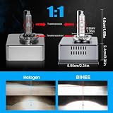 BIHEE D5S żarówki ksenonowe 25 W 6000 K, białe światło (Diamond White), HID, reflektor samochodowy, metalowe podstawy, 1 sztuka