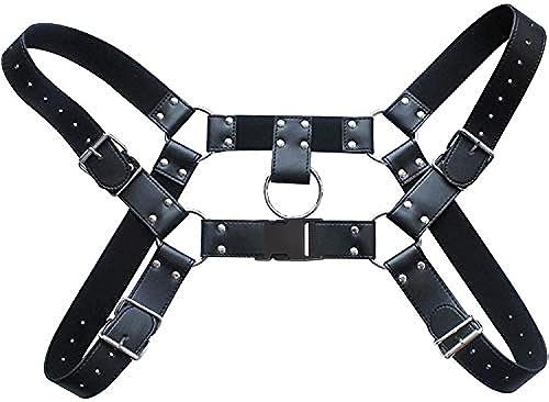 Image of Men's Faux Leather Body Chest Harness Belt Shoulder Cage Belt Party Costume