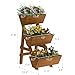 Kitsanery 3-Tiers Wooden Raised Garden Bed,Wood Planter Box for Vegetable,Flower Rack,Flower Pot Stands,Indoor Outdoor Gardening Planting Beds (Brown, Small)
