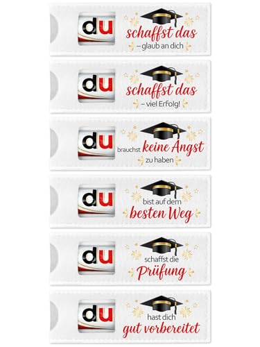 6 Stück Glücksbringer Prüfung Filzhülle für Duplo Schokolade Du Schaffst Das - 6 Designs Prüfung Geschenk | Glücksbringer Abitur | Prüfungsglücksbringer für Abitur Bachelor Master zur Prüfung