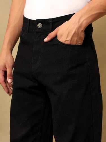 Image of KOTTY Mens Solid|Mid Rise| Coin Pocket|Button|Ankle Length|5 Pocket Jeans