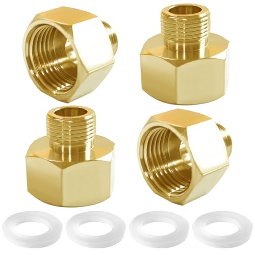 La mejor selección de Fontanería de baño los mejores 5. 44 Joywayus Accesorio de tubería con rosca de 1/2 G hembra a 3/8 compresión macho, conector de grifo reductor de latón, adaptador de manguera de agua, adaptador de línea de...