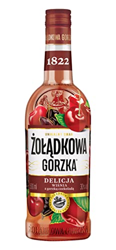 Zoladkowa Gorzka Delicja Cherry Chocolate Vodka Liqueur - Traditional Polish Liqueur Made with a Select Blend of Herbs and Spices - 30% ABV, 50cl