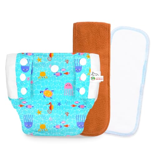 Image of SuperBottoms UNO Pull-up Pant Style Diaper with Universal Booster Pad | Cloth Diaper for Babies | Reusable, No Tapes, Easy to Wear, Designed for Active Little Ones | 3M - 3Y