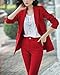 LISUEYNE Women’s Two Pieces Blazer Office Lady Suit Set Work Blazer Jacket and Pant Red