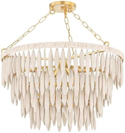 Mitzi H805804-AGB Tiffany - 4 Light Chandelier 15.25 inches Tall and 24 inches Wide - Aged Brass/Textured Cream