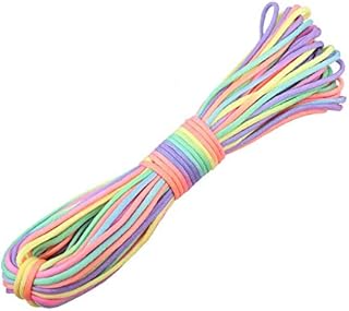 GeGeDa Rainbow Paracord 7 Core Nylon Parachute Cord Camping Rope 100FT â€¦ (Light Rainbow, 100)