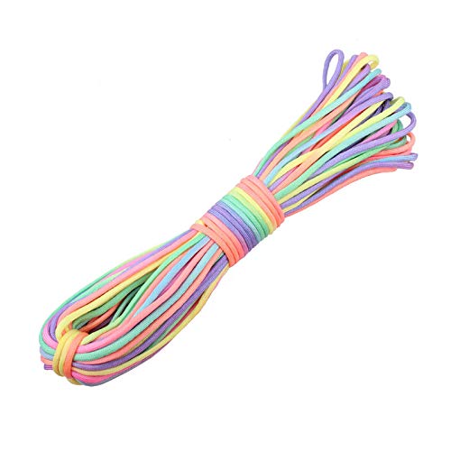 GeGeDa Corda de Paraquedas de Nylon com 7 Núcleos Rainbow Paracord, Corda de Acampamento de 100 Pés.