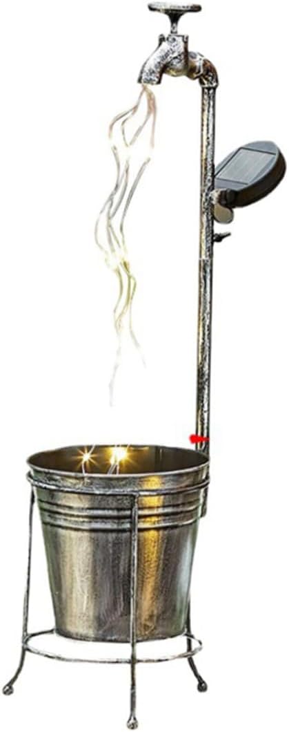 POPETPOP Retro Solar Garden Planter Lights Solar Powered Outdoor Decor for Pathways and Yards Easy Installation Unique Faucet Design for Patio and Garden Lighting