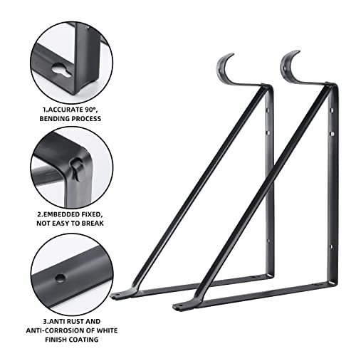 Home Master Hardware HMH-6170 Heavy Duty Closet Shelf & Rod Brackets 10 Pack,Wall Mounted Closet Shelves Support Brace thumb #2